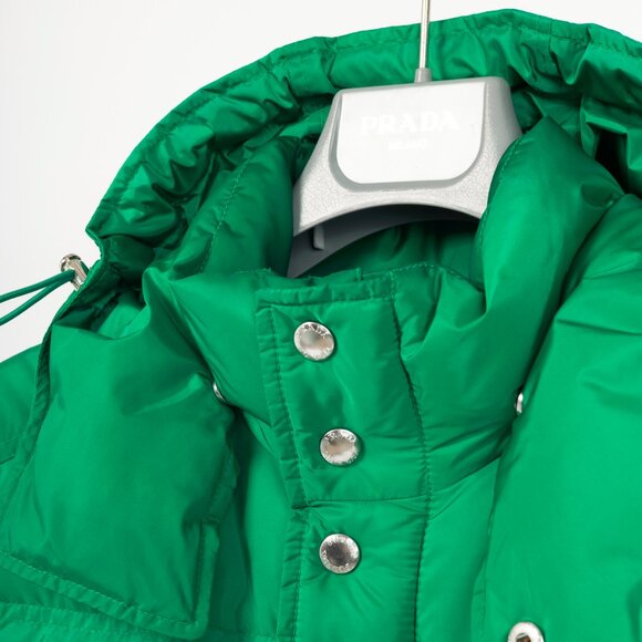 Prada Green Nylon Hooded Puffer Jacket - Picture 9 of 14